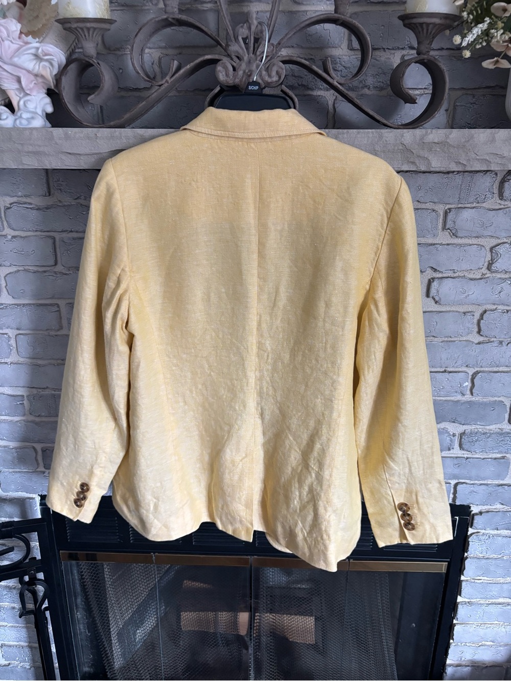Talbots Pale Yellow Linen Blend Blazer - Picture 3 of 3